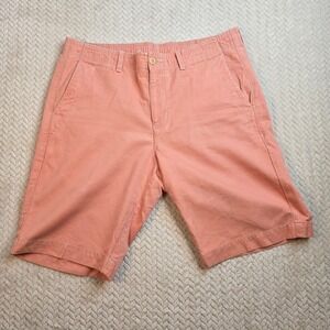 Tommy Bahama Mens Salmon Coral Pima Cotton Linen Shorts Large Elastic Waist